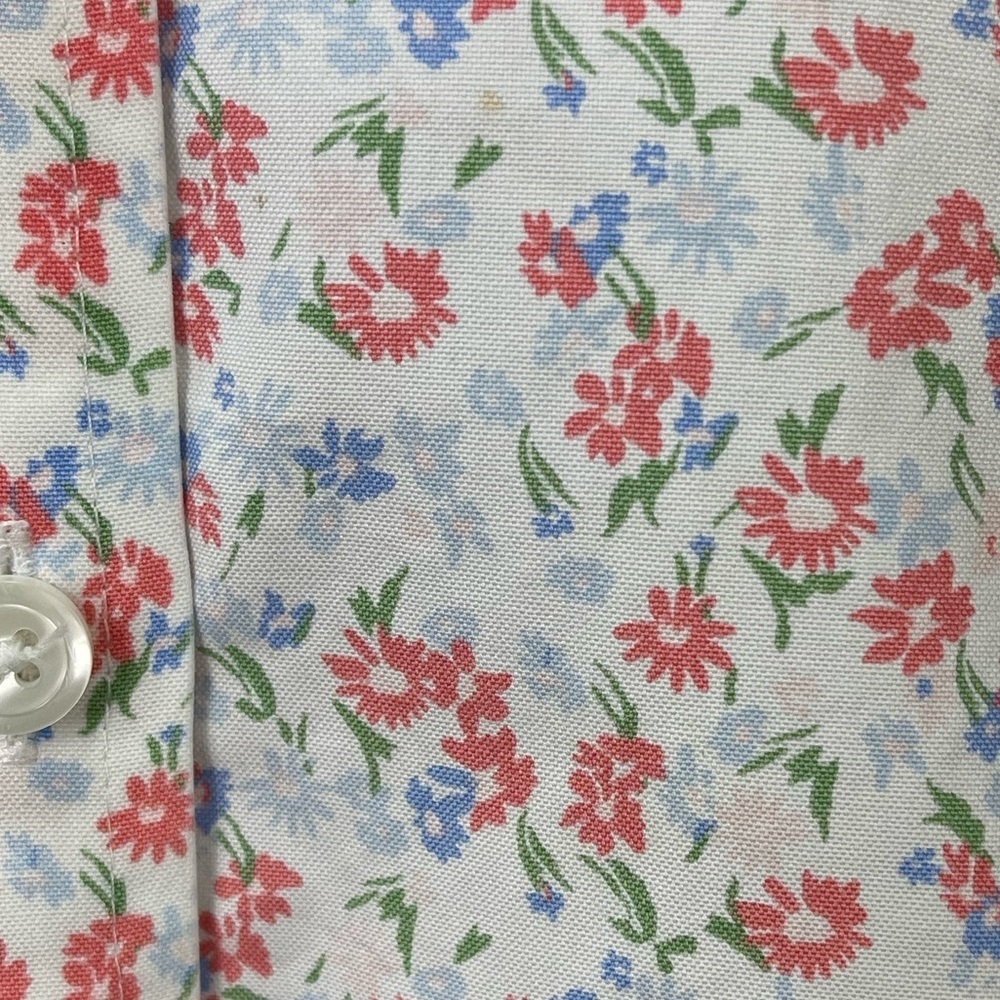 L. L. Bean wrinkle resistant button down 3/4 sleeves floral blouse women’s M - Picture 15 of 15